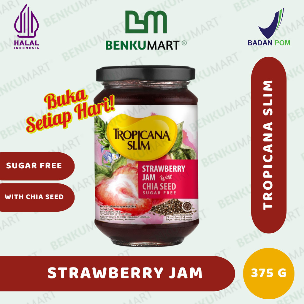 

Tropicana Slim Strawberry Jam with Chia Seed (375 gr) Selai Stroberi Sehat HALAL