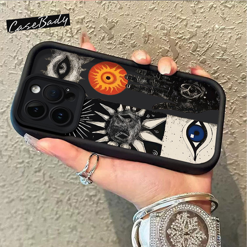 Matahari Mata Untuk Case iphone 11 12 13 pro max 15 14 13 x xs xr ip 7 8 6 6s plus casing hp aesthet