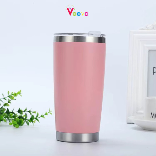 VOOVA Tumbler Stainless Steel SUS 304/ Mug Tahan Panas Dan Dingin/Tumbler Kapasitas 600ml /Tumbler D