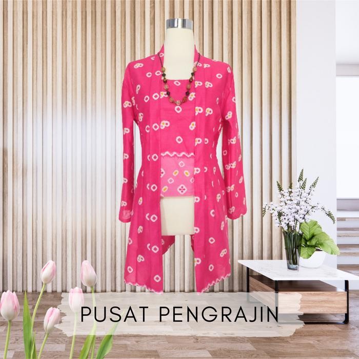 

Kebaya Kutubaru Jumputan Panjang - Hitam, S