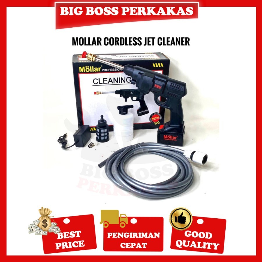 MOLLAR HPW 24V Cordless Jet Cleaner Mesin Cuci Motor Mobil AC Baterai