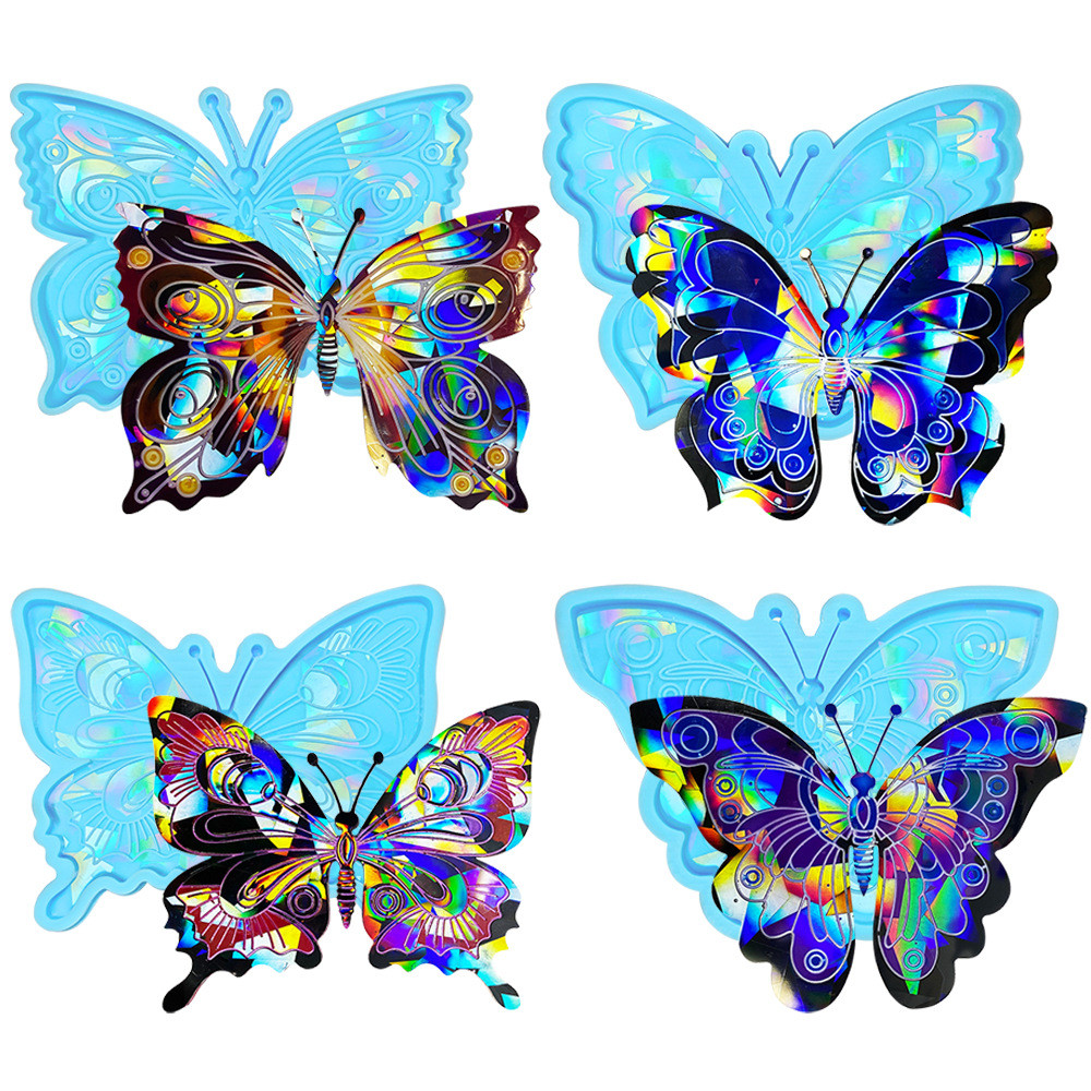 

Holographic Laser Butterfly Silicone Mold DIY Holographic Big Butterfly Keychain Decoration Mold Pendant Jewelry Making Resin