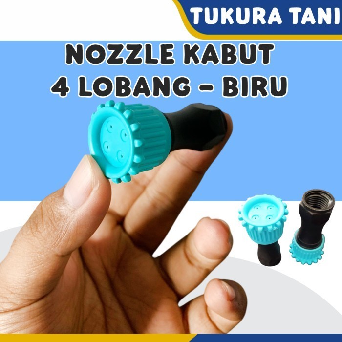 Nozzle kabut 4 lobang drat 14mm - kepala biru
