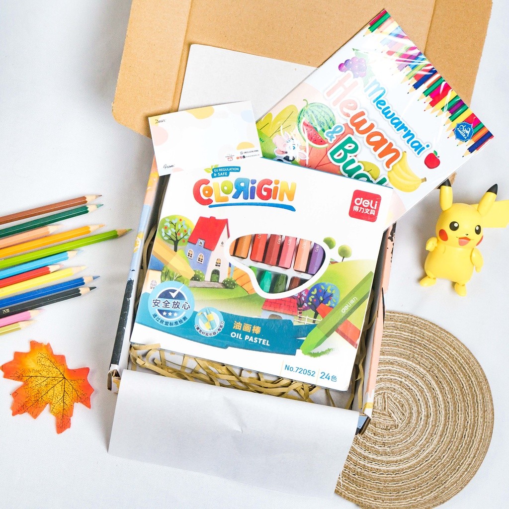 

Kado Krayon Deli Colorigin Anak Balita - Hampers Hadiah Ulang Tahun Naik Kelas Gift Set Crayon Pensil Warna Oil Pastel