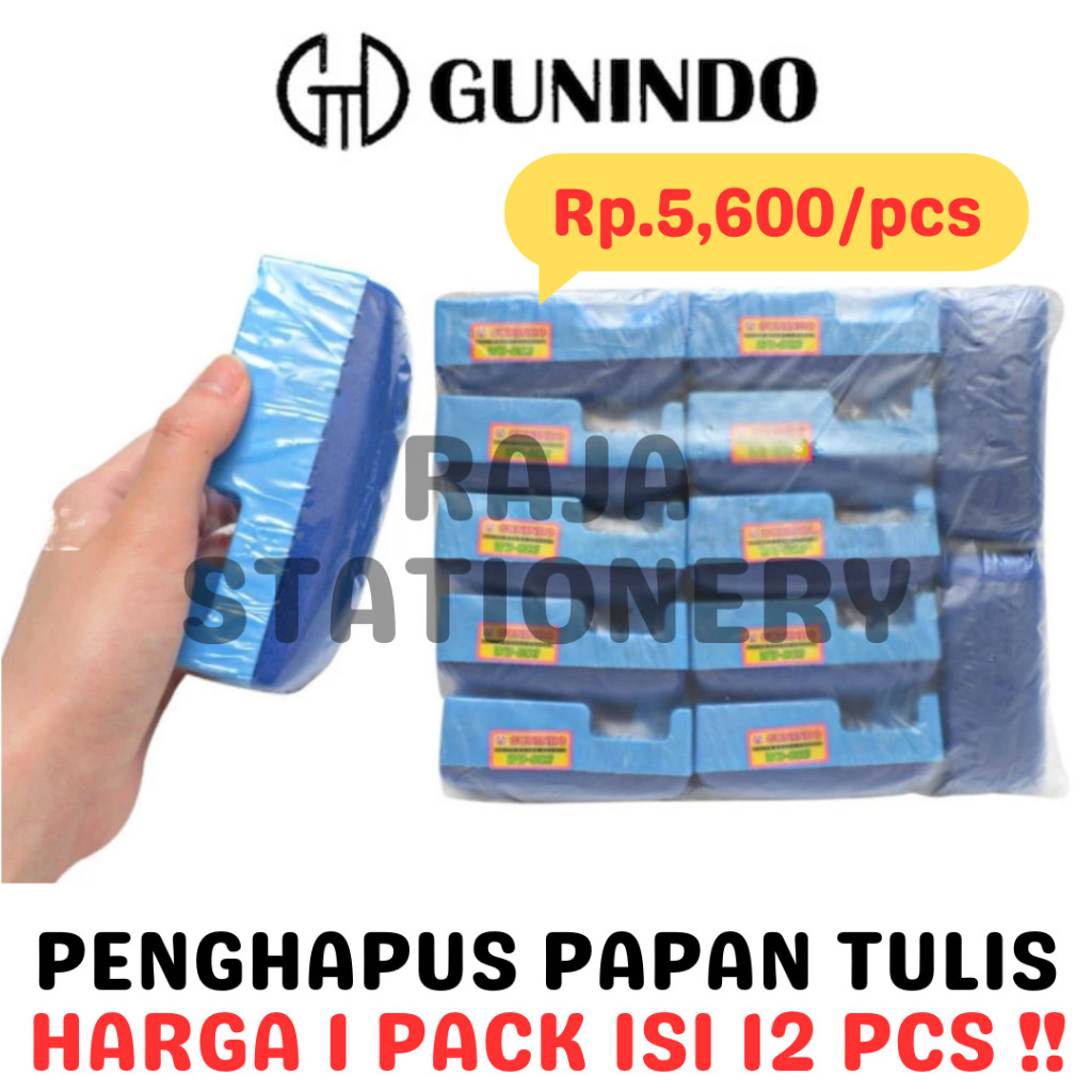 

Gunindo Whiteboard Eraser School Penghapus Papan Tulis Tempat Spidol Gunindo Kantor Sekolah Lusin Pack WB-803 [12PCS]