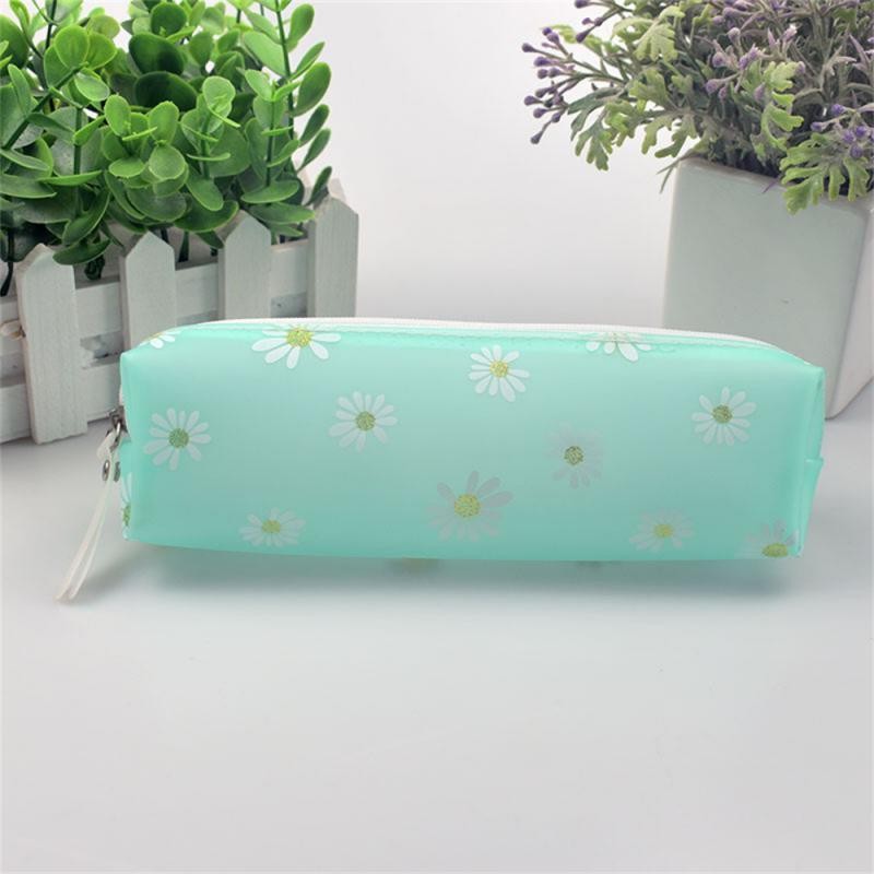 

1Pcs Kawaii Transparent Pencil Case Daisy Gift Estuches School Pencil Box Pencilcase Pencil Bag School Supplies Stationery