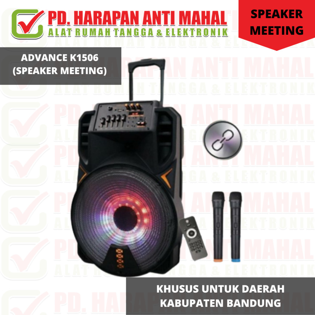 ADVANCE K1506 (SPEAKER MEETING)/Advance K1506 Speaker Meeting Bluetooth 15 Inch Free 2 mic wireles/s