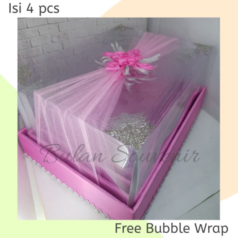 

Box/kotak hantaran seserahan Tile Pink 1set isi 4