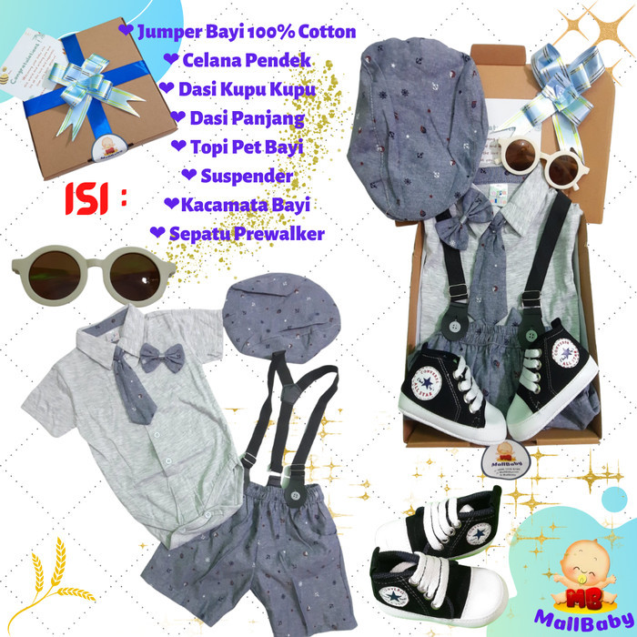 

Best Seller- Hampers Bayi Perempuan Laki Laki Paket Kado Bayi Baby Boy Girl Gift - Darell Grey
