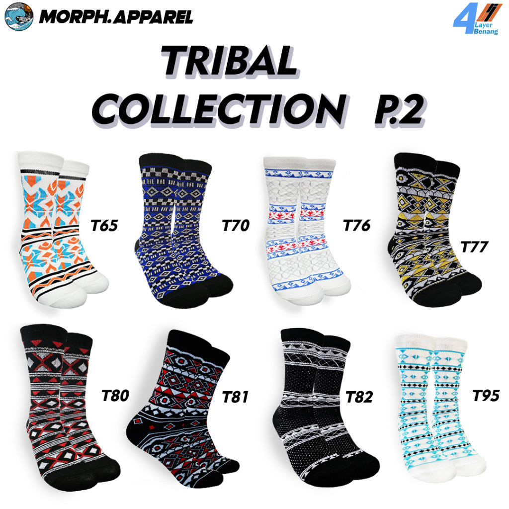 Kaos Kaki Tribal Pattent - Kaos Kaki Batik - 4LAYER BENANG - #2 - Morph.Apparel