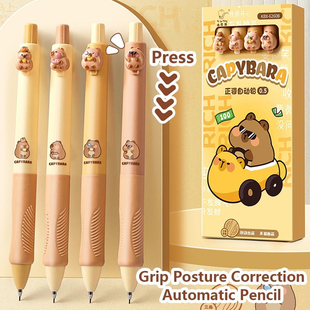 

0.5MM Mechanical Pencil Soft Grip Capybara Propelling Pencil Sketch Comics Design Drawing Writing Tool Sketch Pencil Students