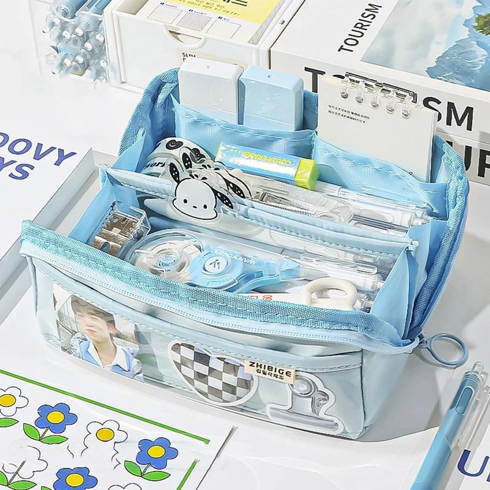 

New Cute Large Capacity Pencil Case For Girls Pretty Zipper Pen Pouch Kawaii Children'S Bag Girl'S School Supplies Stationery