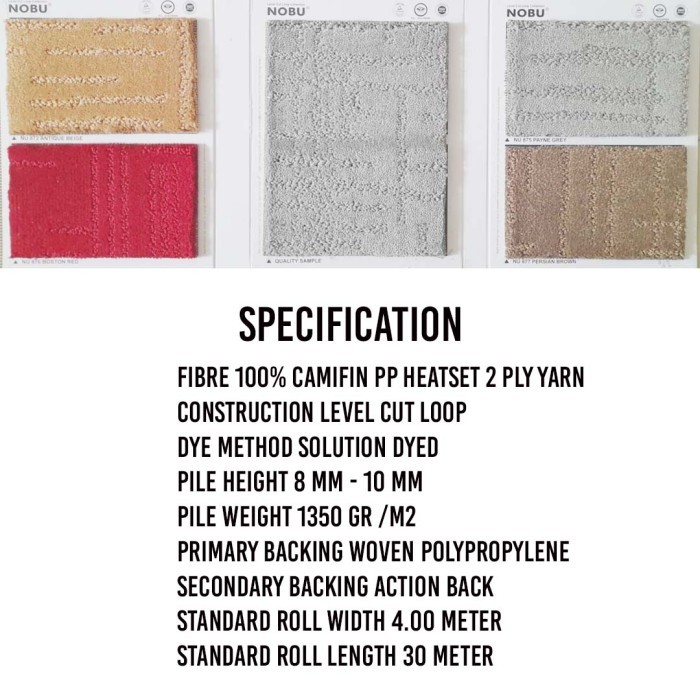 Karpet Roll Meteran Nobu Karpet Kantor/ Hotel / Rumah