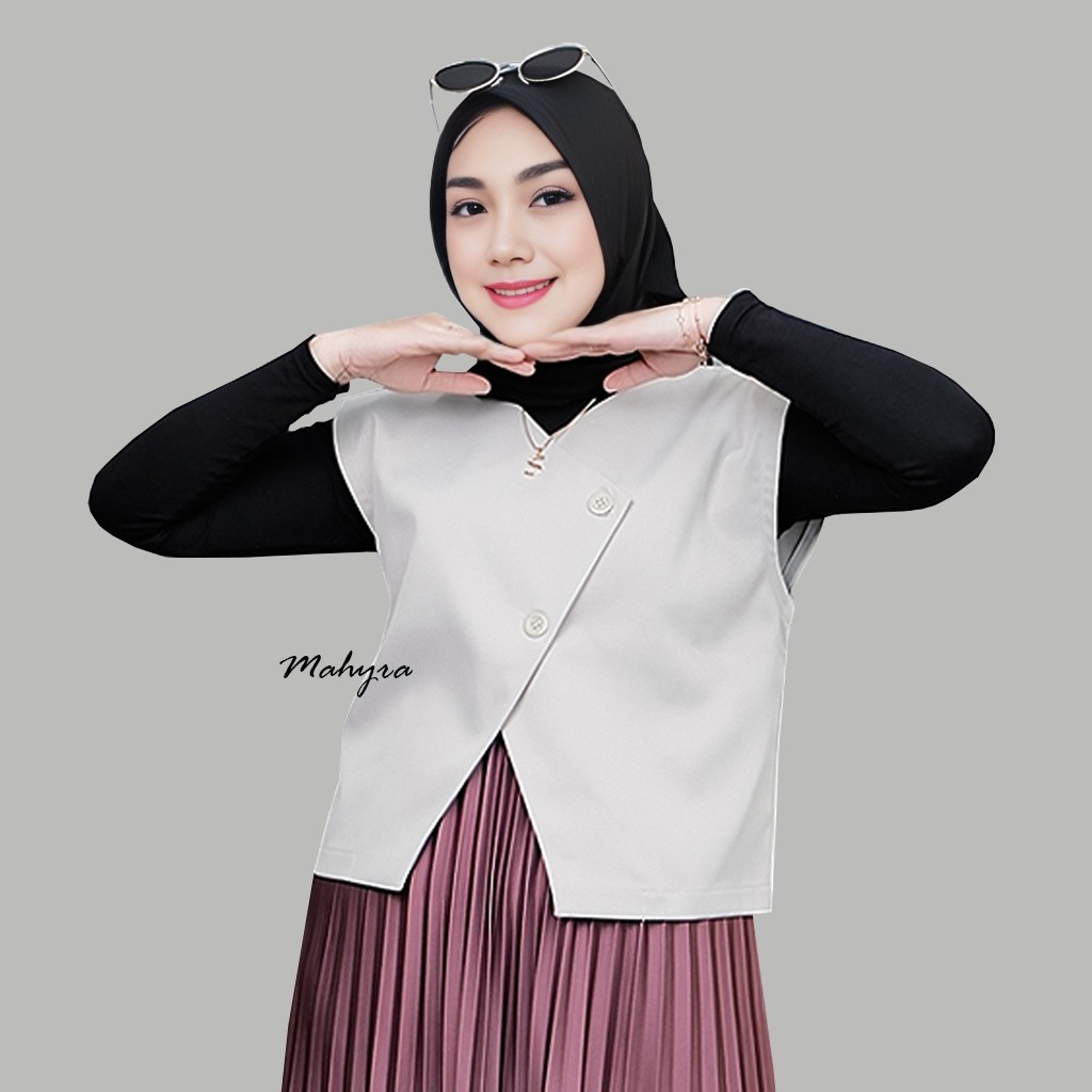 Rompi Vest Wanita Vintage Kantoran Jumbo Korean Style tanpa lengan LD 120 Kekinian