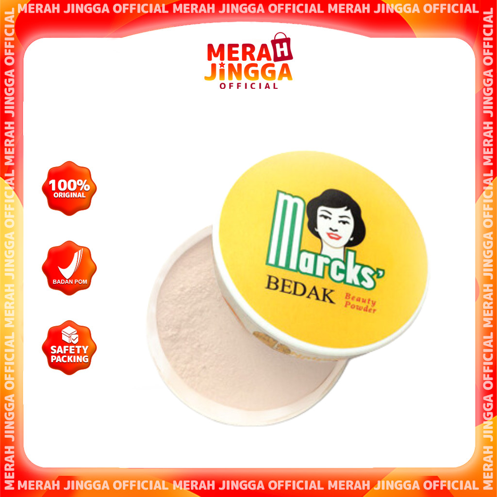 Marcks Bedak Classic 40gr - Bedak Tabur - Loose & Beauty Powder | Merah Jingga Official