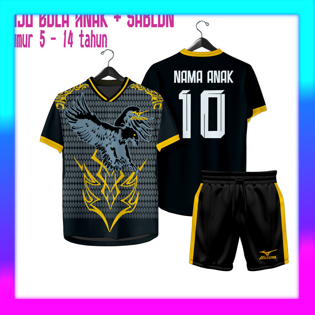 Baju Jersey bola futsal voli badminton FREE SABLON Nama + Nomor kaos putsal Custom name Anak Laki La