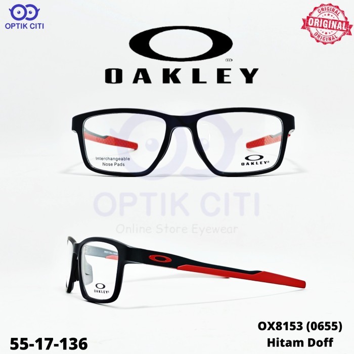 frame kacamata pria sporty original Oakley Metalink OX 8153 Satin Black ( 0655 )