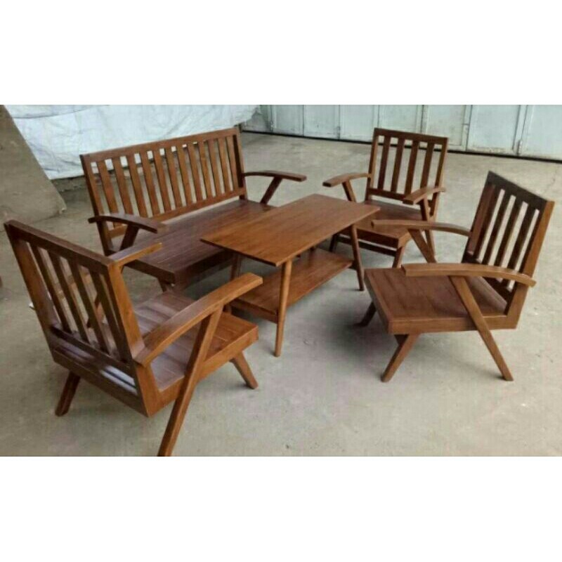 KURSI TAMU KAYU JATI 2111 + MEJA
