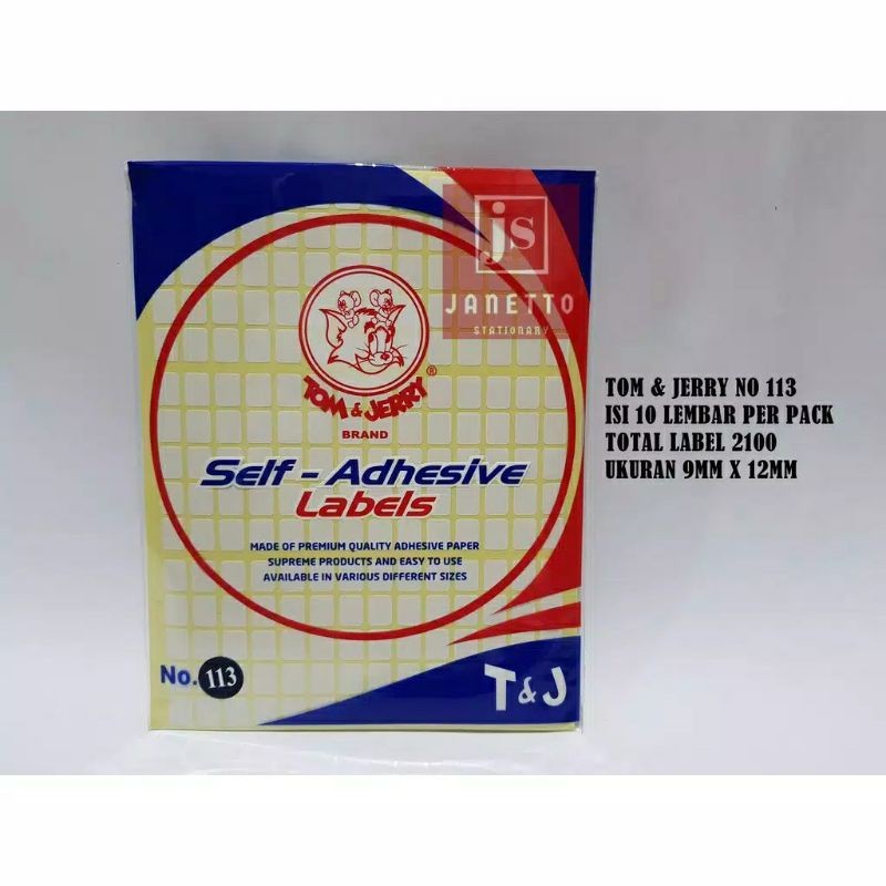 

Tom and jerry label 113 T&j labels no. 113 self-adhesive 1Pack saja