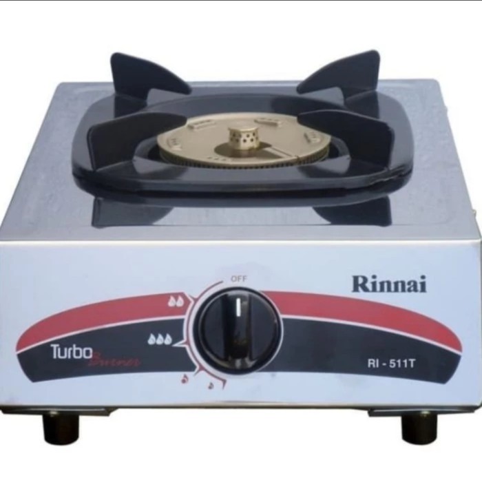 Rinnai Kompor Gas 1tungku RI-511T RI 511T Api Turbo + Api Lilin Garans