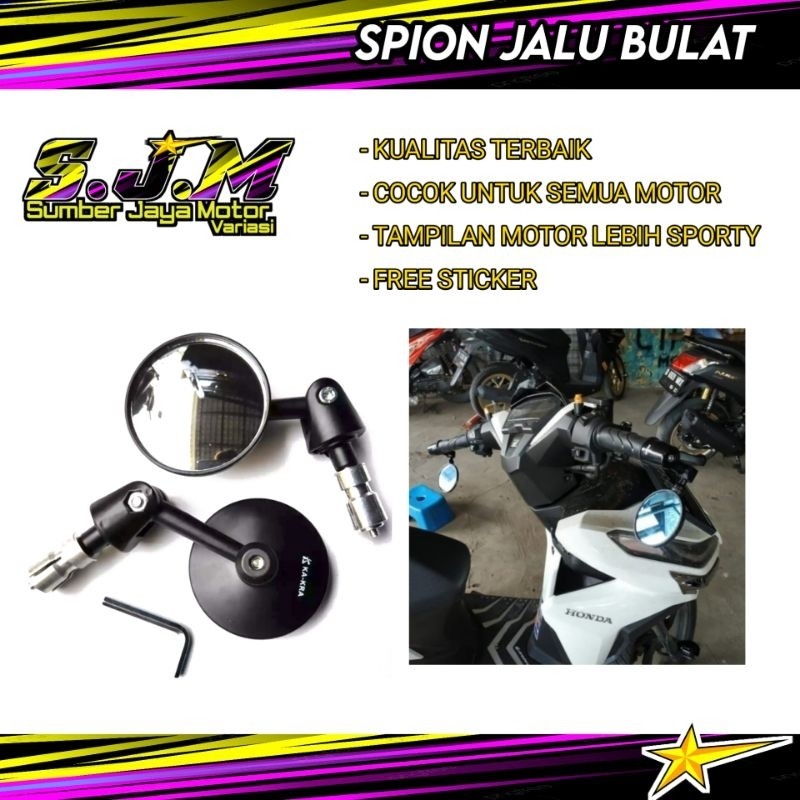 Spion Jalu Bulat Cembung Universal / Spion Bar end / Spion Jalu Bar End / spion jalu vario 150 / spi