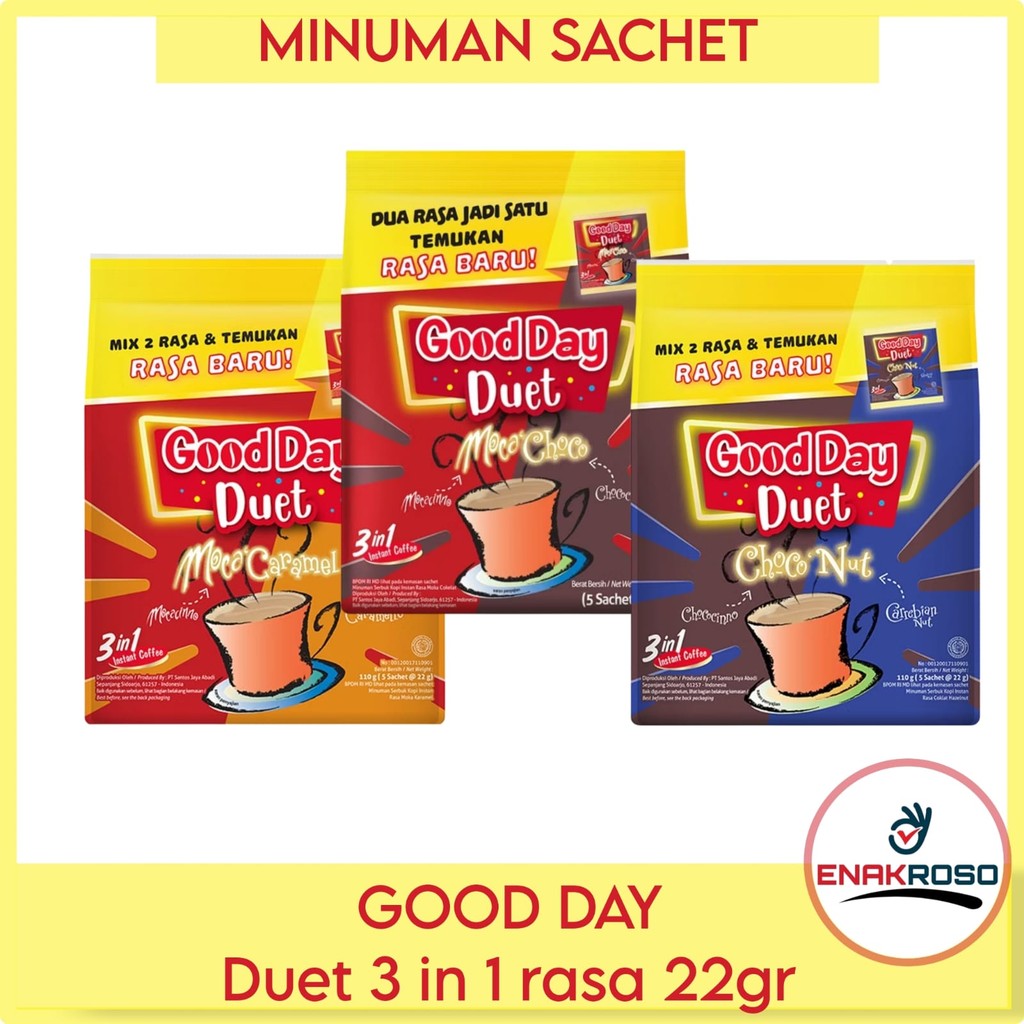 

Good Day Duet 3 in 1 Sachet 22gram isi 5 pcs