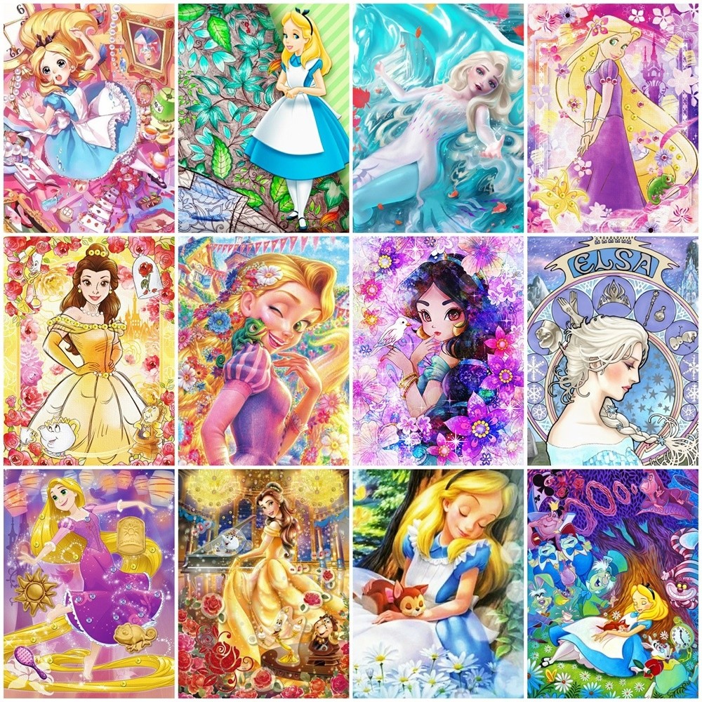 

Disney Princess Drawing By Numbers Rapunzel Beauty And The Beast Paint On Canvas Cartoon Paint By Numbers Belle Christmas Gift