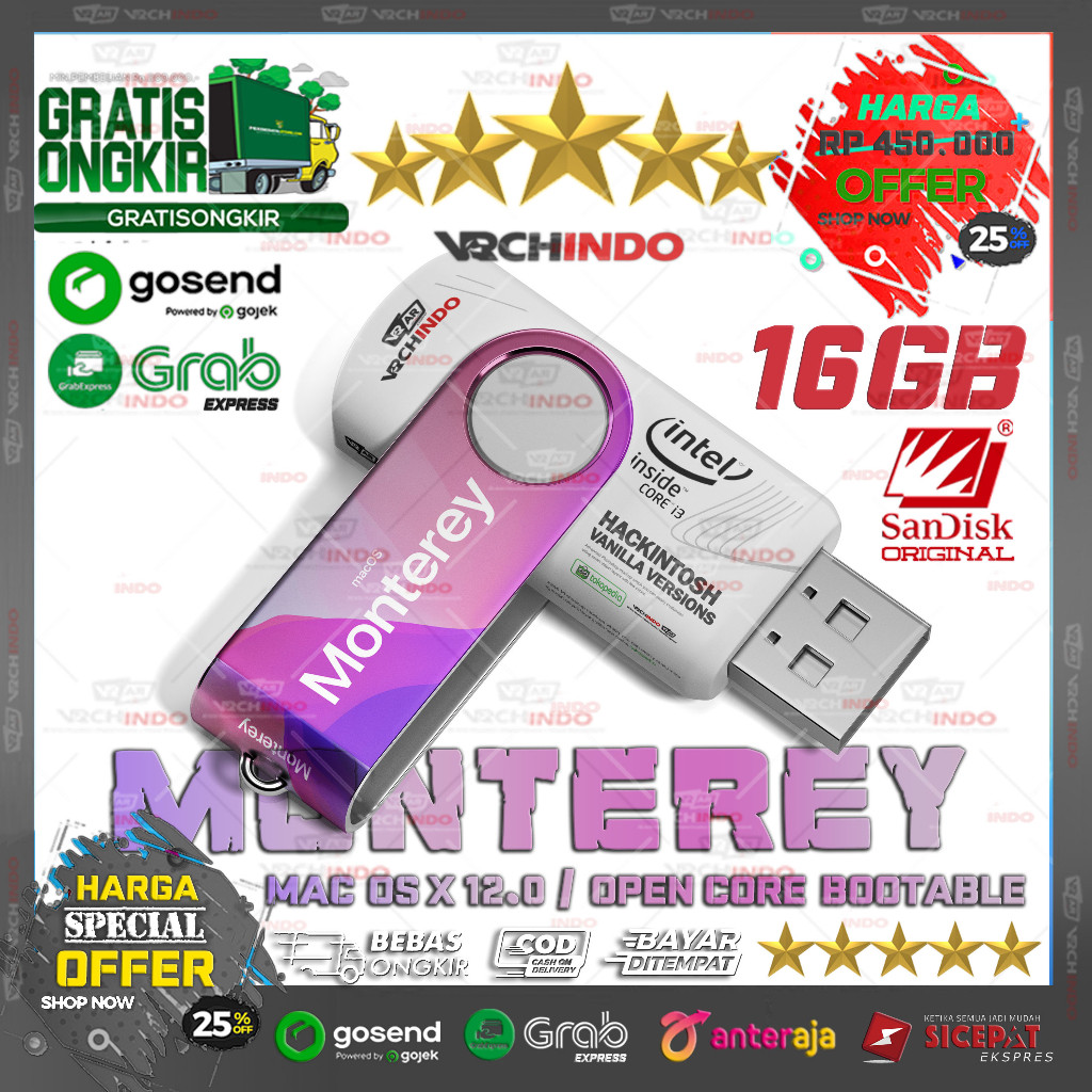 Mac OS X 12.0 - MacOS MONTEREY | Hackintosh for PC Komputer Dekstop / Laptop | Bootable Installer US