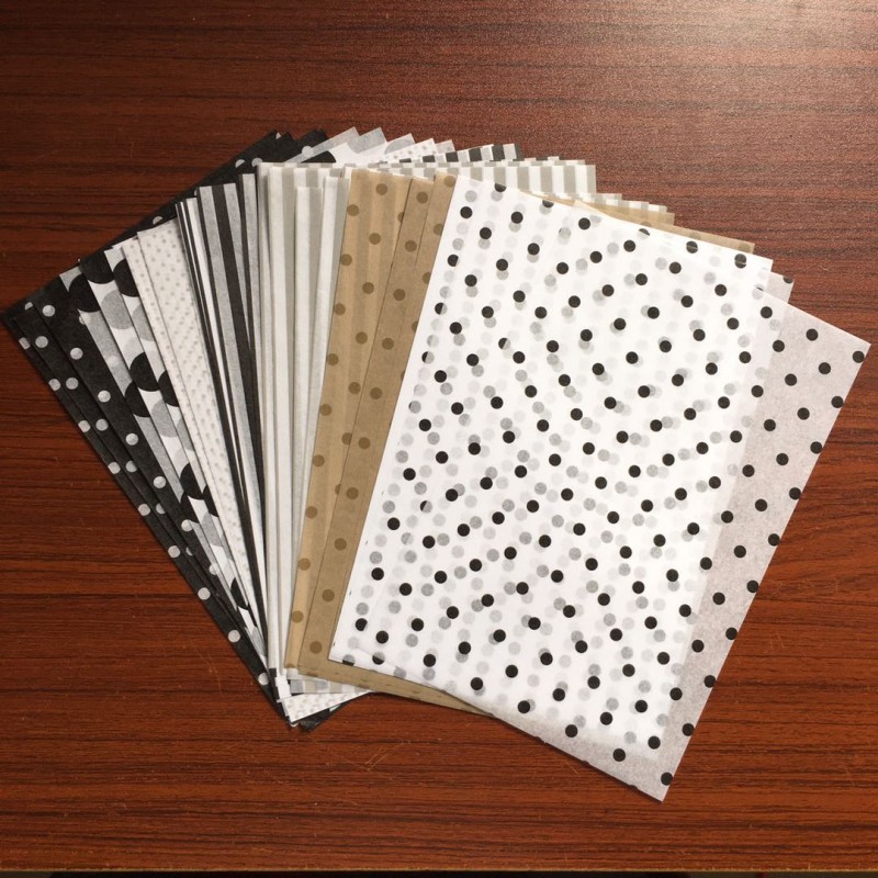 

100sheet/bag A5 Wrapping Papers Retro Multicolor Print Tissue Paper Bookmark Gift Wrapping Papers Floral Gift Packaging Material