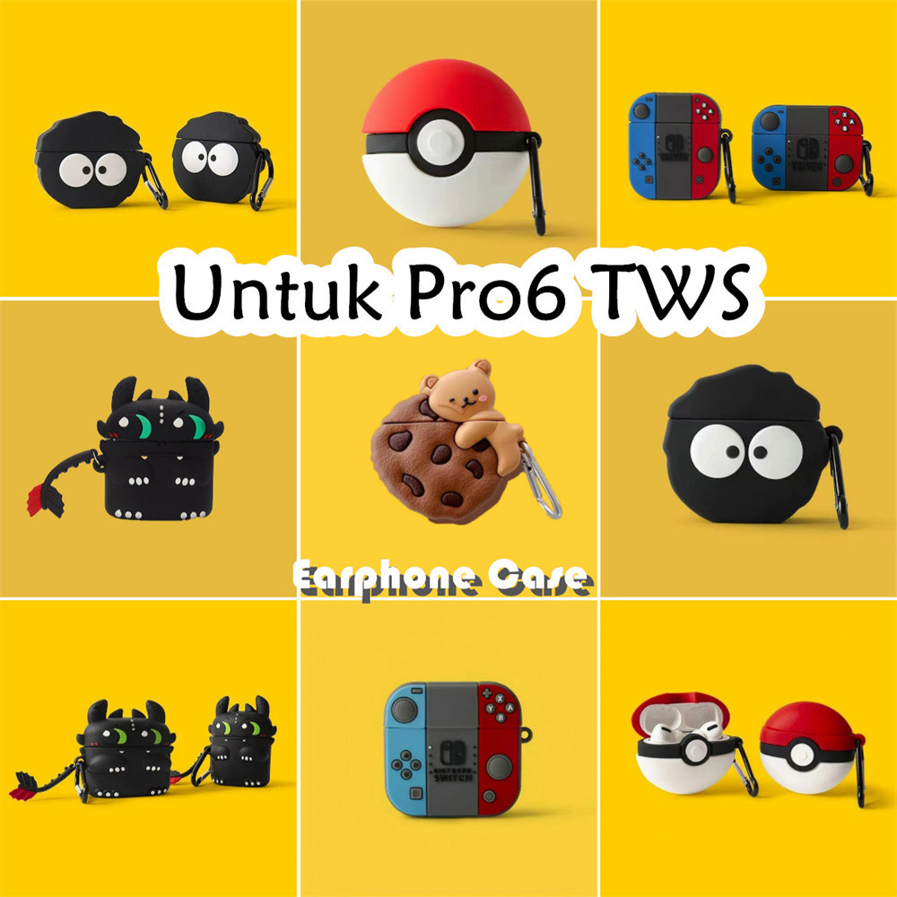 【variety】Untuk Pro6 TWS Case Kreatif Kartun Soft Silikon Earphone Case NO.3