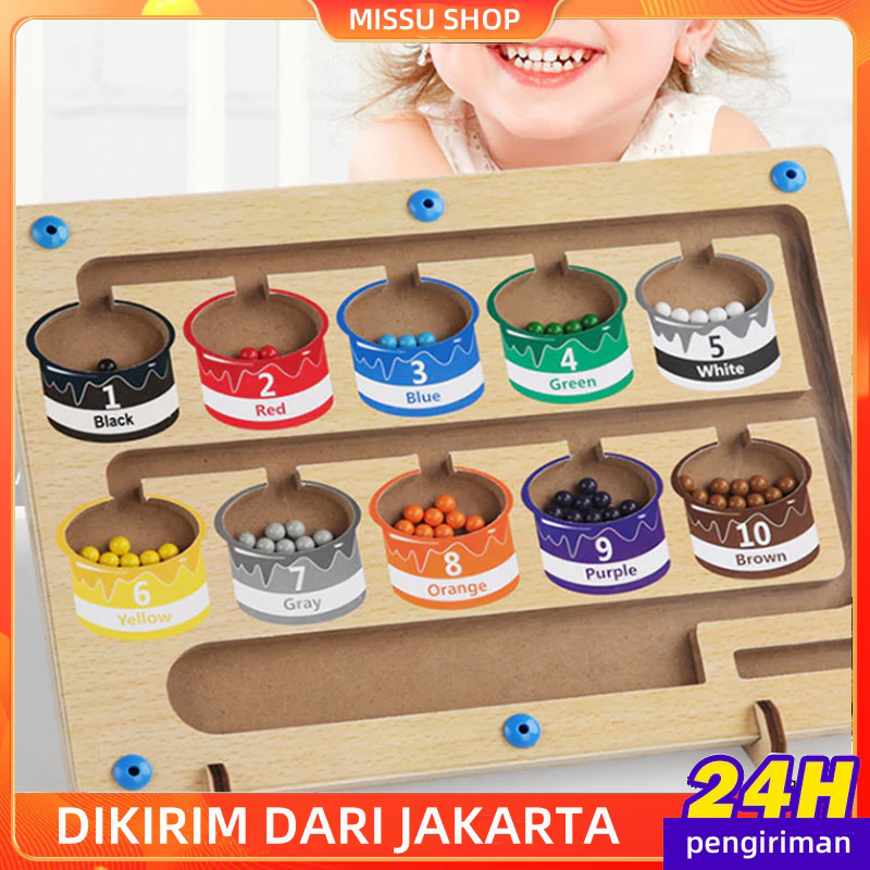 

Classification Maze - Mainan Sortir Warna Berhitung Magnetic - Magnetic Board Wooden Education Toy Mainan Edukasi