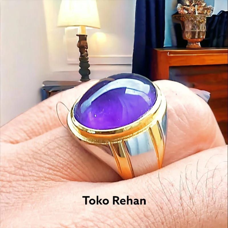Cincin Batu Kecubung Brazil Asli Batu Alam