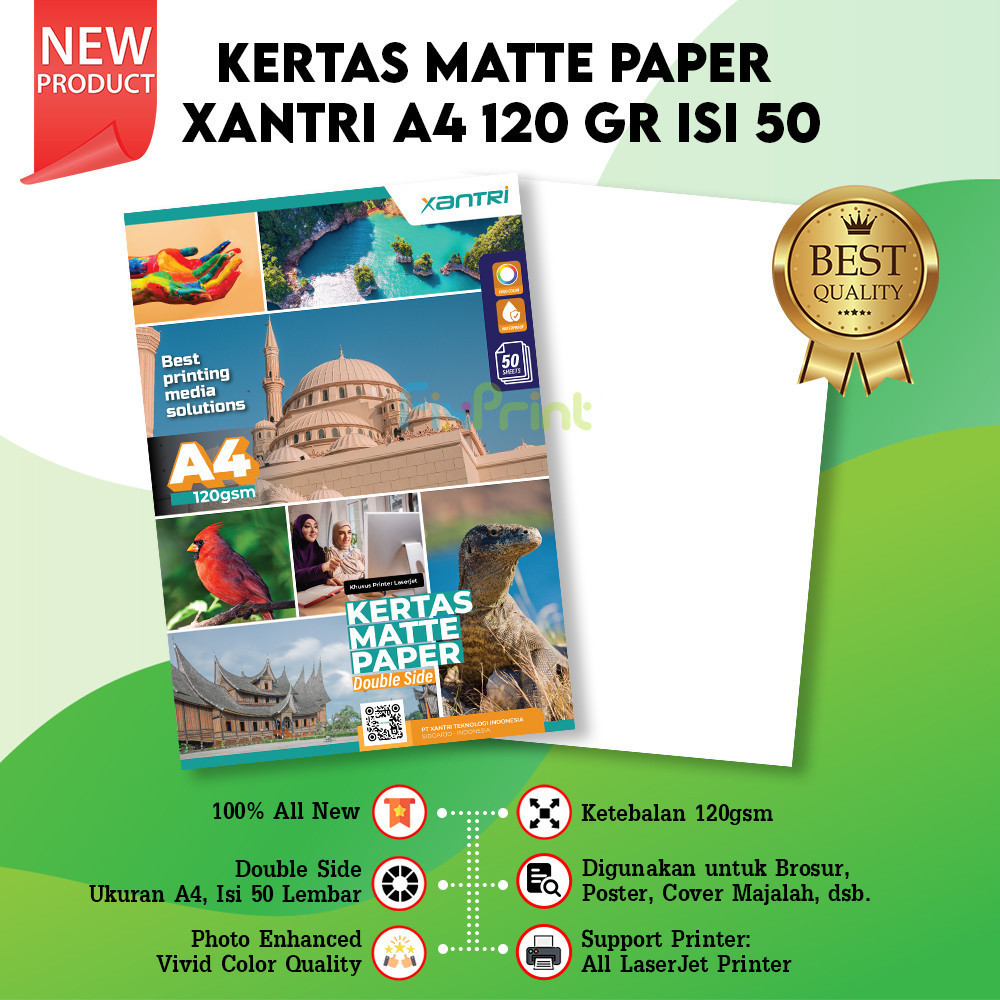

Kertas Brosur Matte Art Paper Double Side A4 120 gsm 50 lbr Doff Mate Kertas Art Karton Cartoon Carton