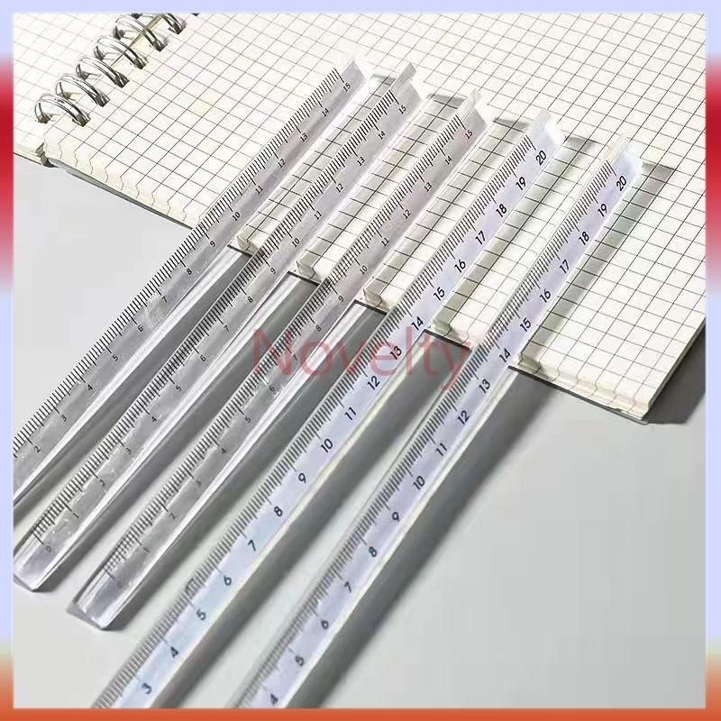 

Novelty Penggaris segitiga transparan/penggaris prisma/penggaris transparan 15/20 cm