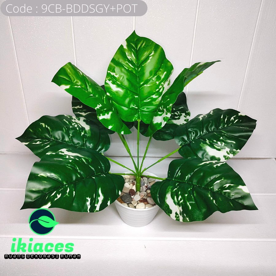 BUNGA PLASTIK BUNGA KELADI POT TANAMAN ARTIFISIAL ARTIFICIAL DAUN KELADI HOMEDECOR BUNGA HIAS MURAH