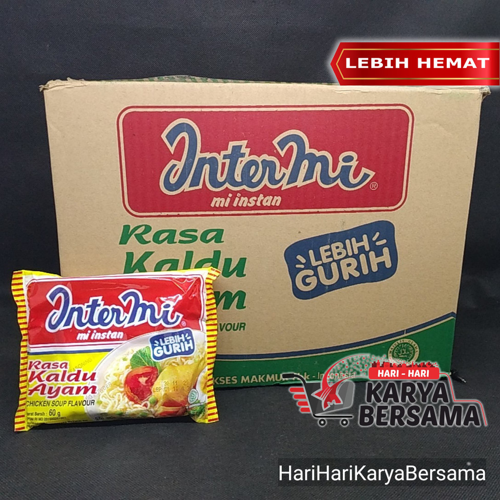 

INTERMI MIE INSTAN RASA KALDU AYAM PER KARTON ISI 40'S X 60GR