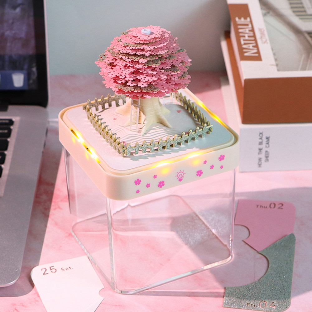 

2025 Calendar Memo Pad Novelty Carousels 3D Paper Sculpture For Room Office Decoration