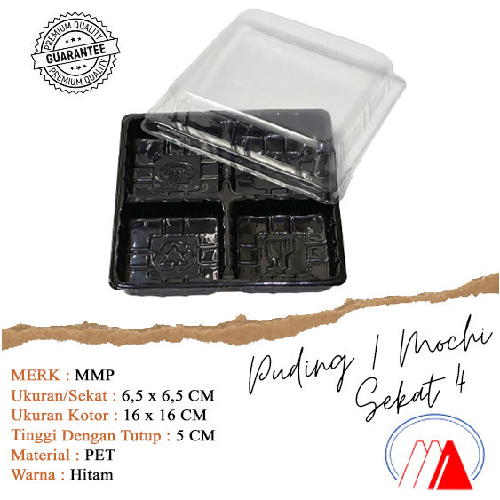 Viral Tray Mika Puding Sekat 4 / Mika Kue /Tray Moon Cake Tempat Mochi / Tray Puding / Mika Puding M