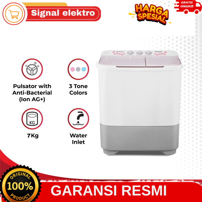 Mesin cuci Sharp  2 tabung est 80mw 8kg garansi resmi FREE BANDAR LAMPUNG