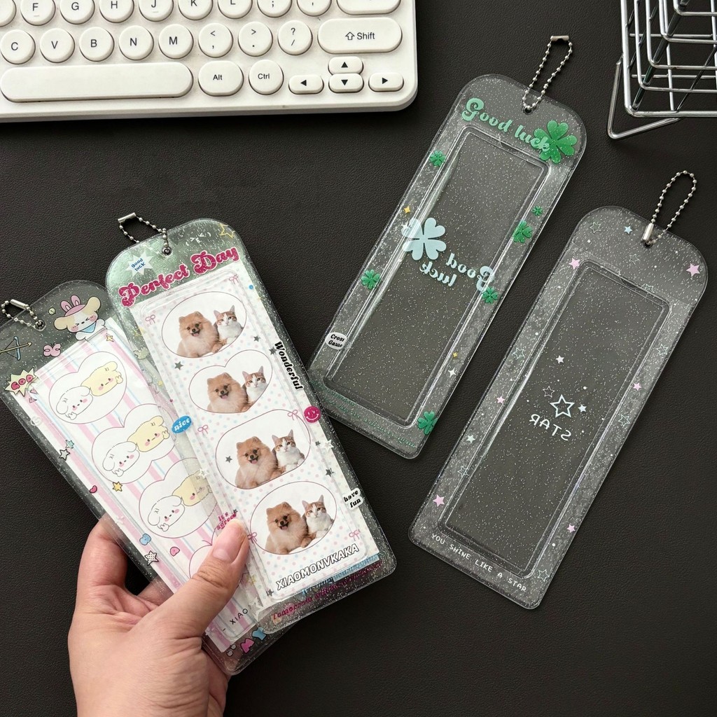 

PVC Glitter Jelly Photo Booth Frames - Cartoon Photo Booth Album For 2x6 Inch Photo Strips Wedding Album 2 x 6 Bookmark Holder