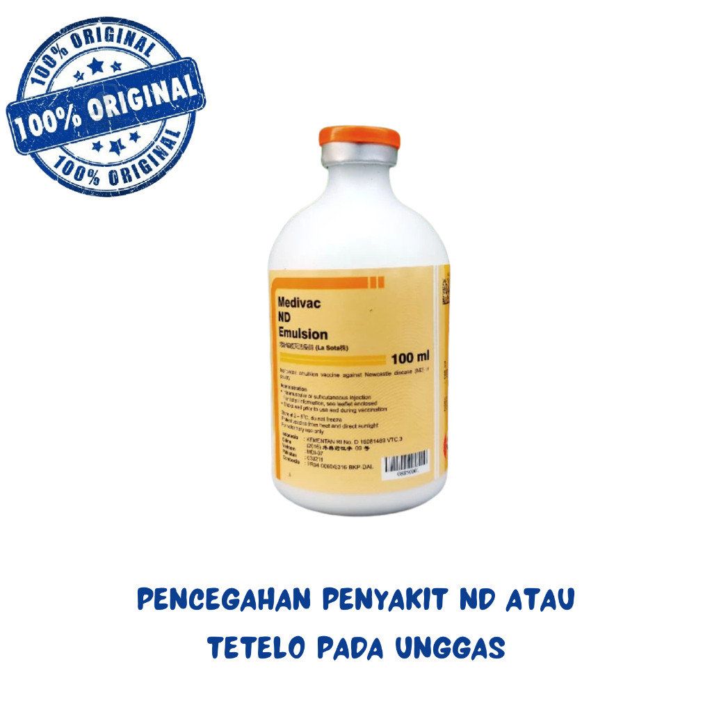 Vaksin ND Emulsion dosis 100 ml Vaksin Ayam