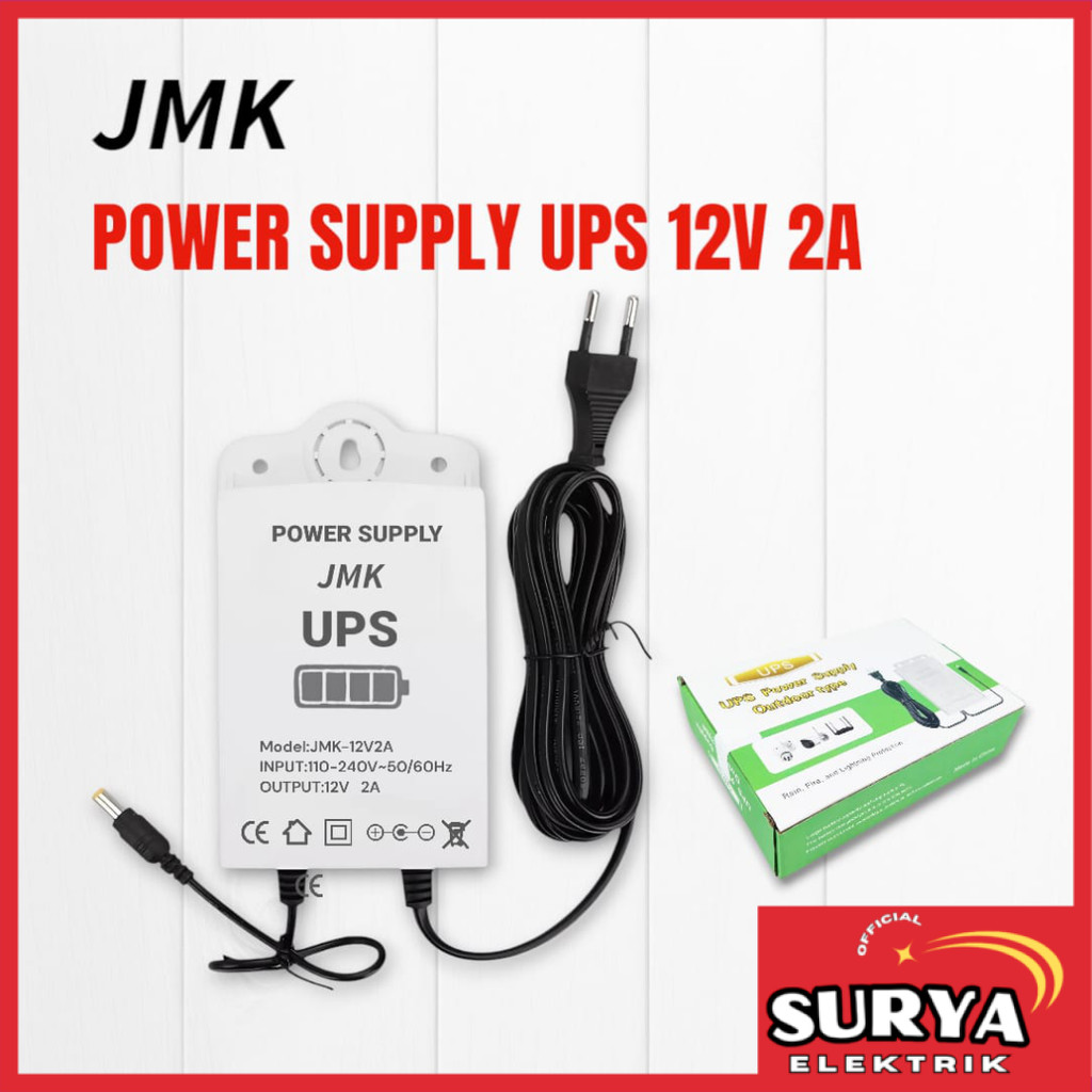 UPS Mini JMK Continous Power Supply 12V 2A 3600mAh Backup Router Modem Wifi CCTV Outdoor