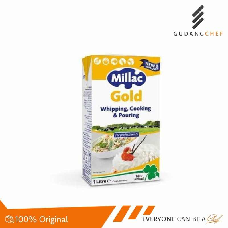

Millac Gold Whipping, Cooking & Pouring Cream 1 Liter - Krim Serbaguna Premium