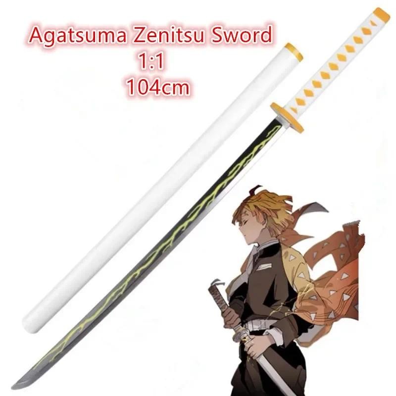 1:1 cosplay  Sword Weapon Agatsuma Zenitsu Sword  Anime Ninja Knife PU toy 104cm
