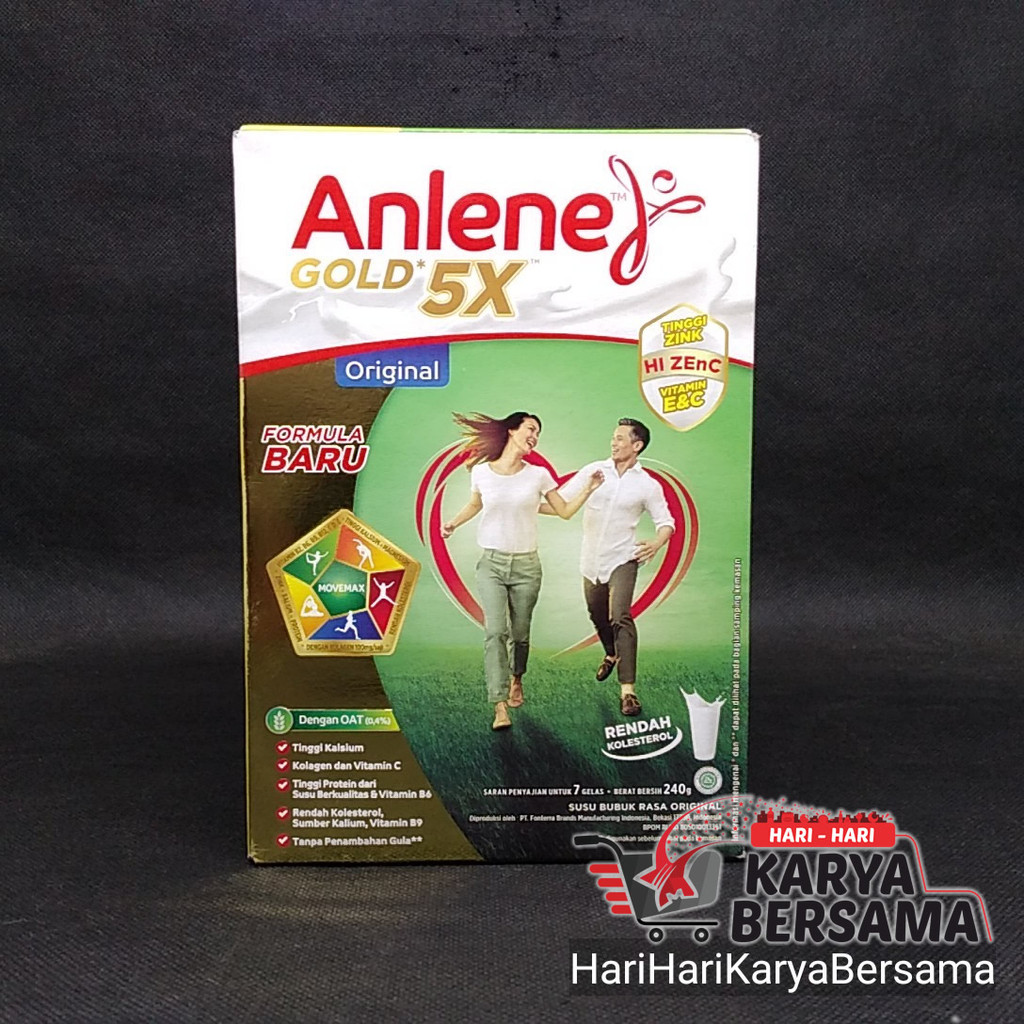 

MINUMAN SUSU BUBUK ANLENE GOLD 5X ORIGINAL 240GR