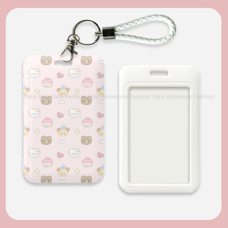 

id card holder tempat kartu lucu layer lanyard photocard aesthetic gantungan kartu nama tag cute nametag cari di lanyard 079
