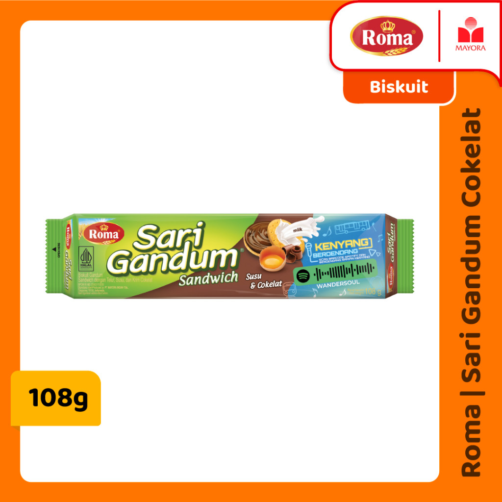 

Roma Sari Gandum Cokelat 108 gr