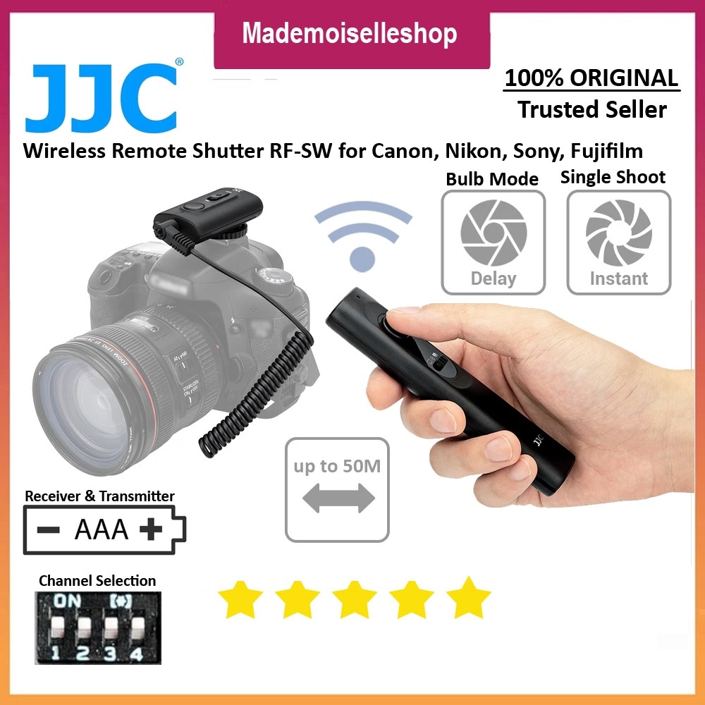 JJC Remote Wireless RF - Replace Viltrox JY120 For Canon Nikon Fujifilm Sony Lumix Olympus - Remote 