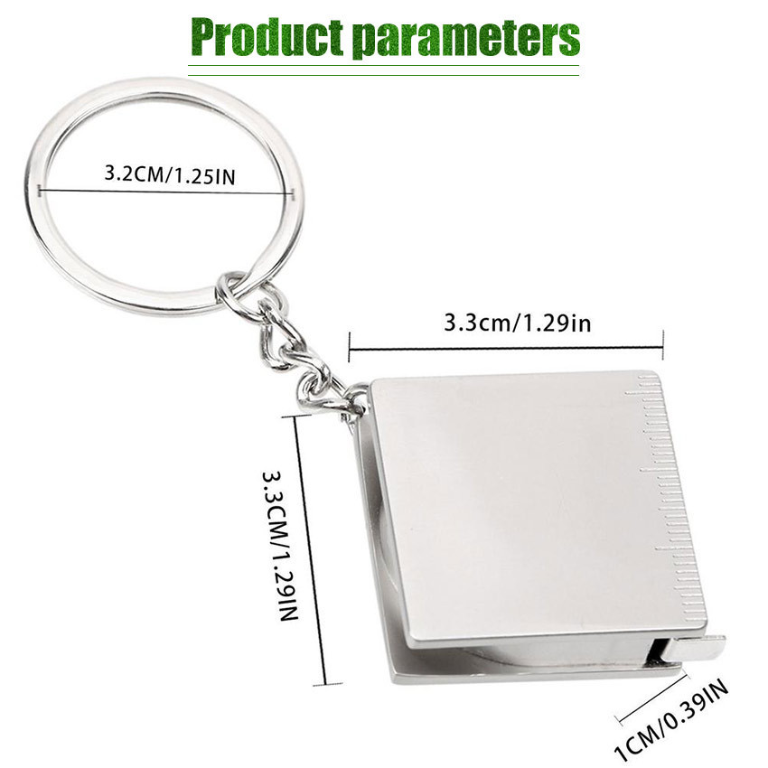 ZENID Mini Gantungan Kunci Meteran Keychain Unik Stainless Steel Meteran Gulung Mini 150Cm Pengukur