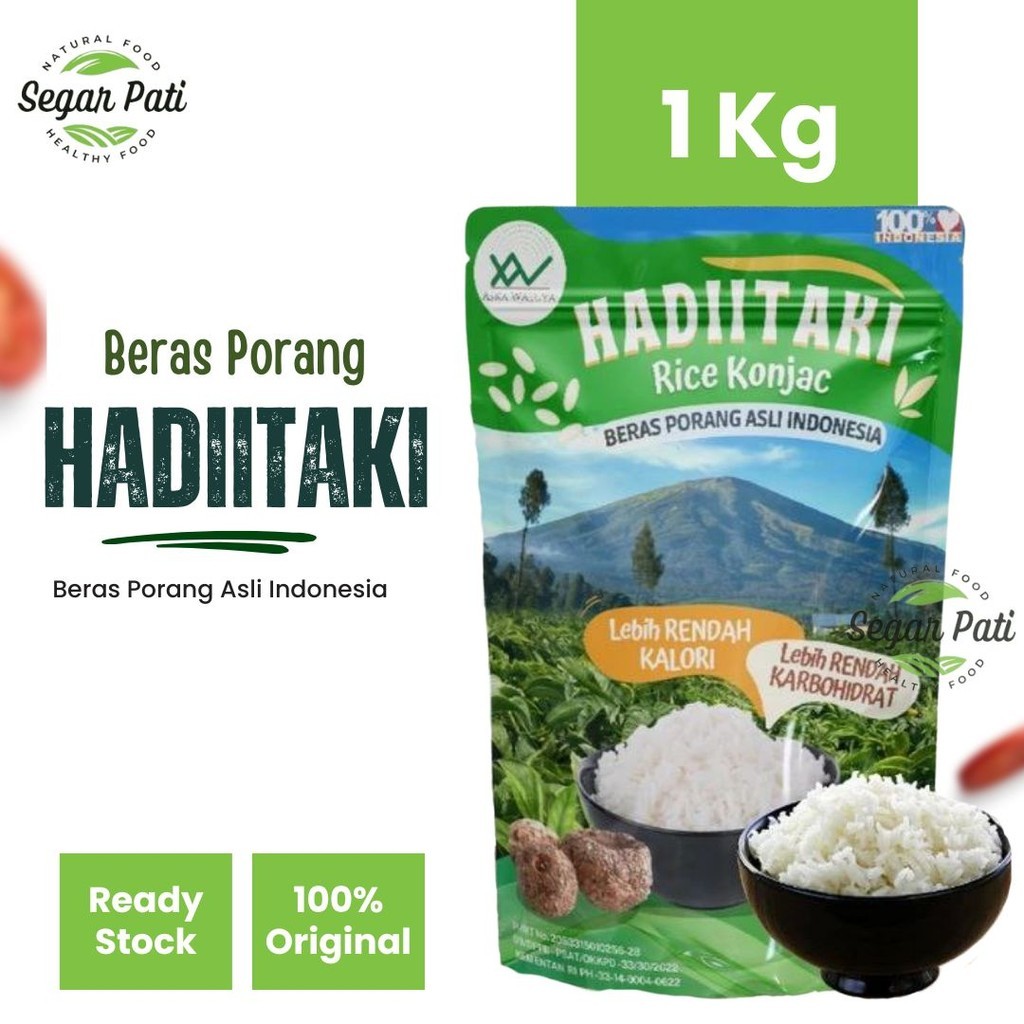

BIG SALE!!! HADIITAKI Beras Porang 1 Kg Shirataki Konjac Rice Diet Rendah Kalori